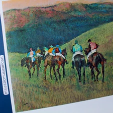 RACEHORSES EDGAR DEGAS POSTER SPAIN EQUESTRIAN HORSE RACING LITHOGRAPH