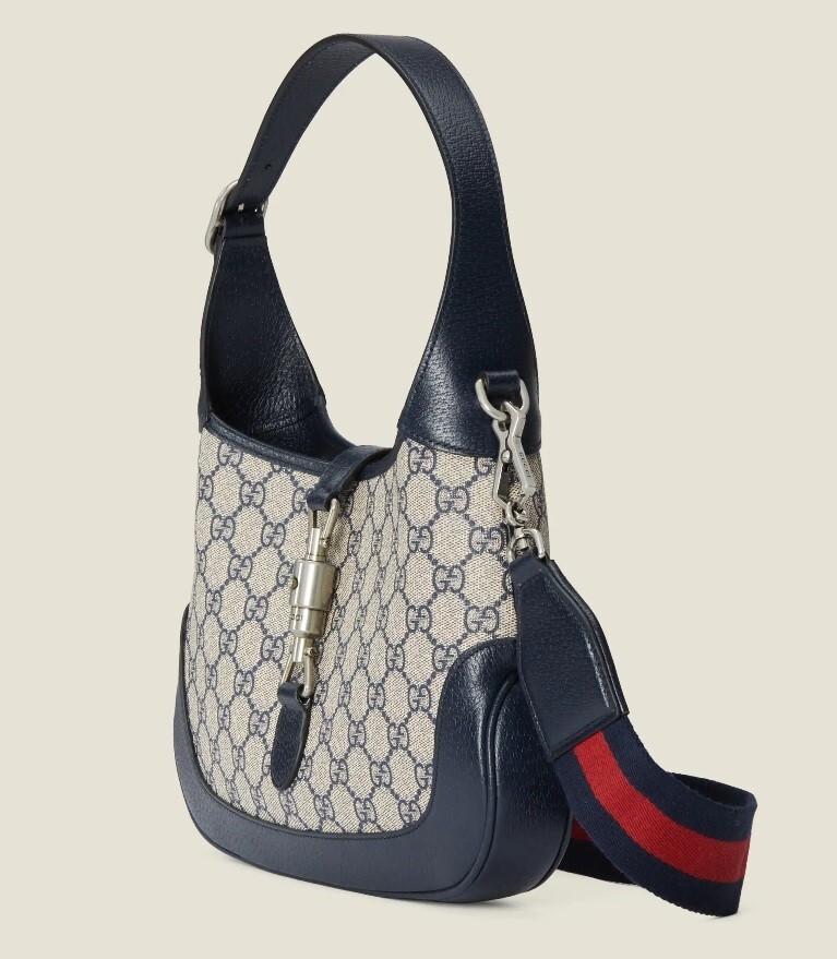 Gucci Jackie 1961 GG Small Shoulder Bag Beige and Blue New from