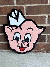 16 Inch Piggly Wiggly Die Cut Aluminum Die Cut Sign Grocery Store