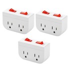 Grounded Outlet with on off Switch, Double Port Electrical Outlet Plug Switch, f