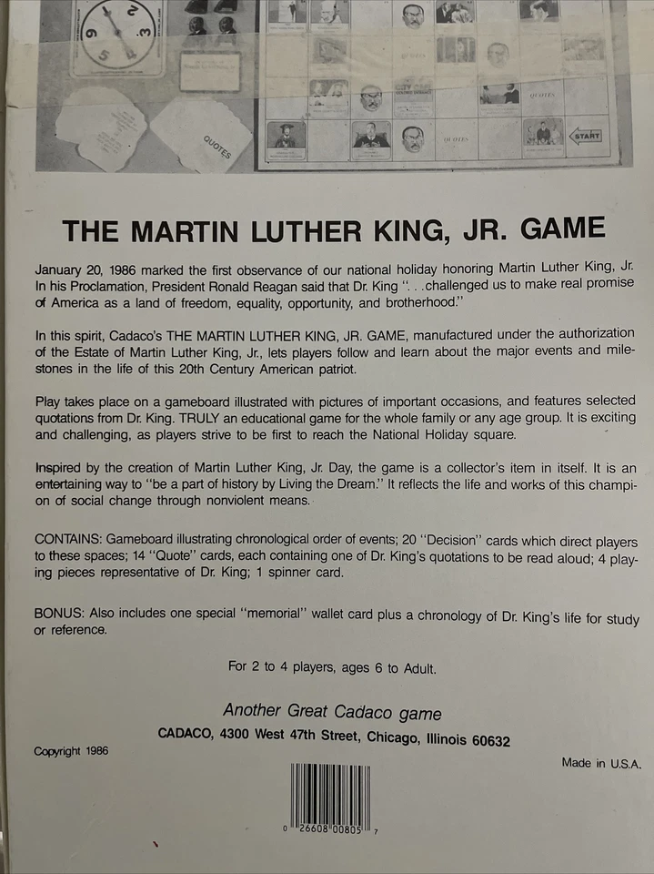 Cadaco 1986 : The Martin Luther King, Jr. Game - Educational and Entertaining - Image 3 of 4