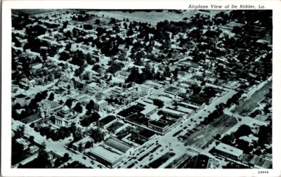 Vintage Postcard Aerial View De Ridder LA Louisiana                        D-742