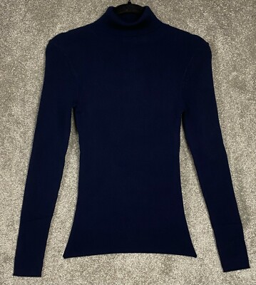 $250 NWT Norse Projects Woman's Siri Roll LS Turtleneck Merino Sweater Navy XS