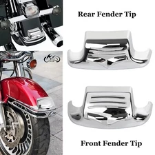 Chrome Front +Rear Fender Tip Trim For Harley Electra Glide Road King FLHR 80-13