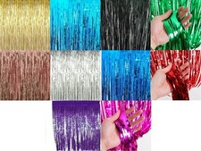 2M Foil Fringe Tinsel Shimmer Curtain Door Wedding Birthday Party Baby Shower