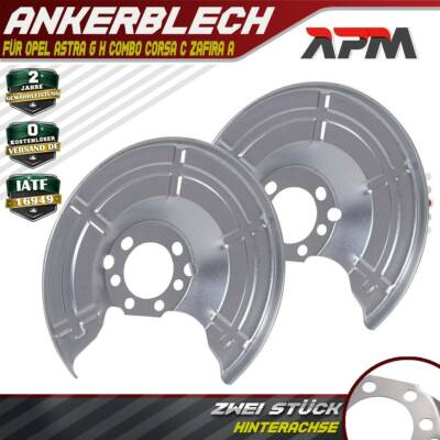 2x Deckblech Für Opel Astra G H - Bremsscheibenabdeckung Hinterachse