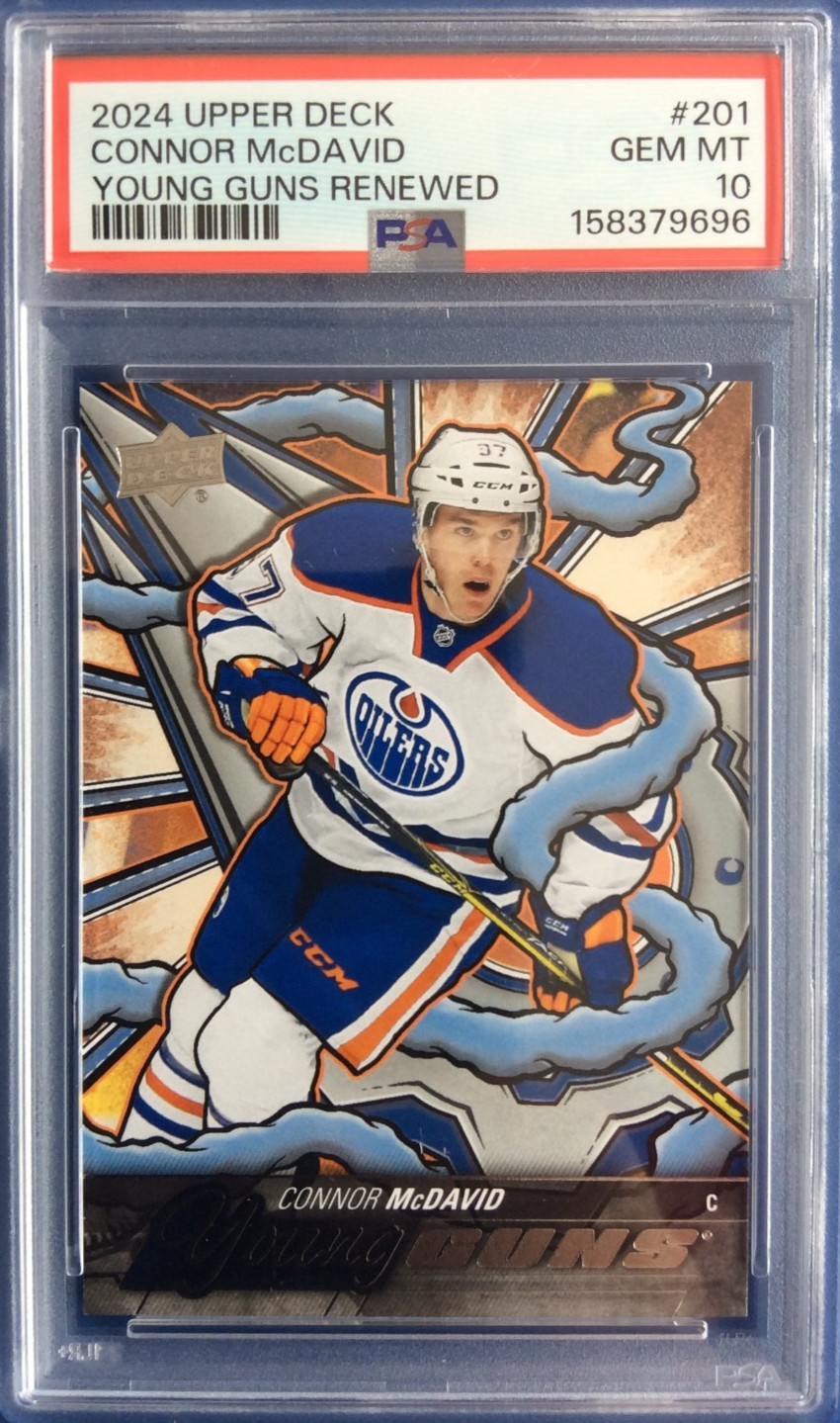 2024-25 Upper Deck Young Guns Renewed Connor McDavid PSA 10 #201 Edmonton Oilers