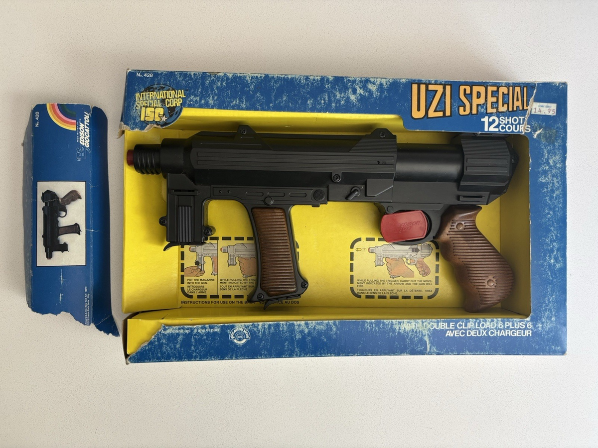 Vintage 1982 Edison Uzi Special Toy Gun Made in Italy Unused in
