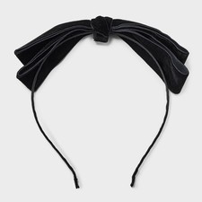 A New Day Velvet Bow Headband Black Eco-Friendly Velvet Metal Oval