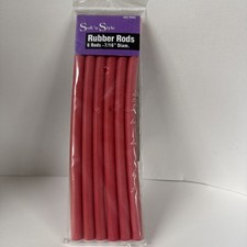 Rubber Rods 7/16 Soft Flexible Perm  Curl Hair Red Pack of 6 by Hair Art
