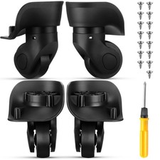 Silkfly 4 Pcs Luggage Suitcase Wheels Replacement Repair Kits,Black,Small