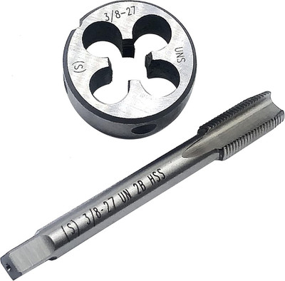 3/8''-27 UNS Tap and Die Set, Machine Thread Tap and Round Thread Die Right Hand(