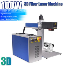 100W Auto Focus JPT 3D Fiber Laser Marking Machine For Metal Curved surface