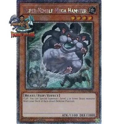 Yugioh! 1x Super-Nimble Mega Hamster RA02-EN004 Platinum Secret Rare 1st Ed NM