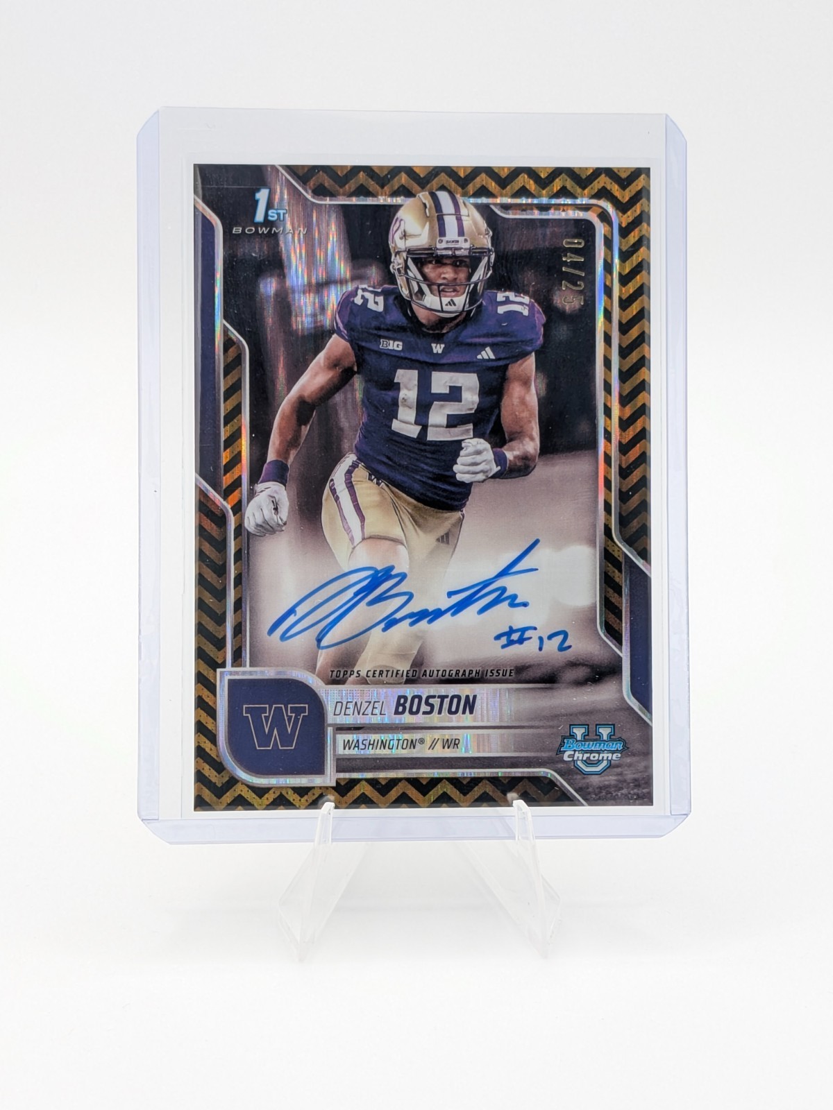 2025 Bowman U Chrome Denzel Boston 1st Bowman Black & Gold Stealth Auto /25