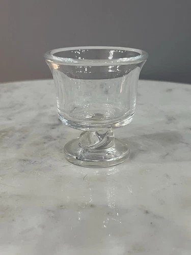STEUBEN TWIST STEM CLEAR GLASS CIGARETTE TOOTHPICK HOLDER H3”