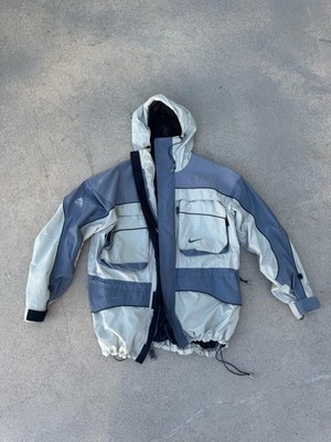 Nike ACG Vintage 90s Snowboarding Jacket Size L Khaki And Blue Ripstop PLS READ