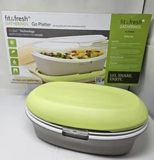 Fit & Fresh Gatherings Food Carrier Insulated Serving Dish Ice Packs Cold or Hot