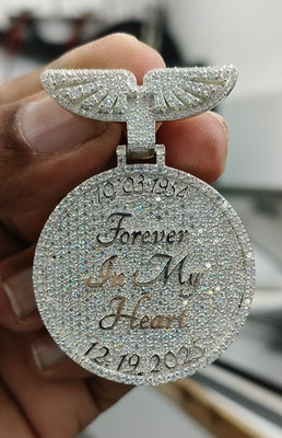 3.50Ct Round Cut Moissanite ''Forever In My Heart'' Pendant White Gold Plated