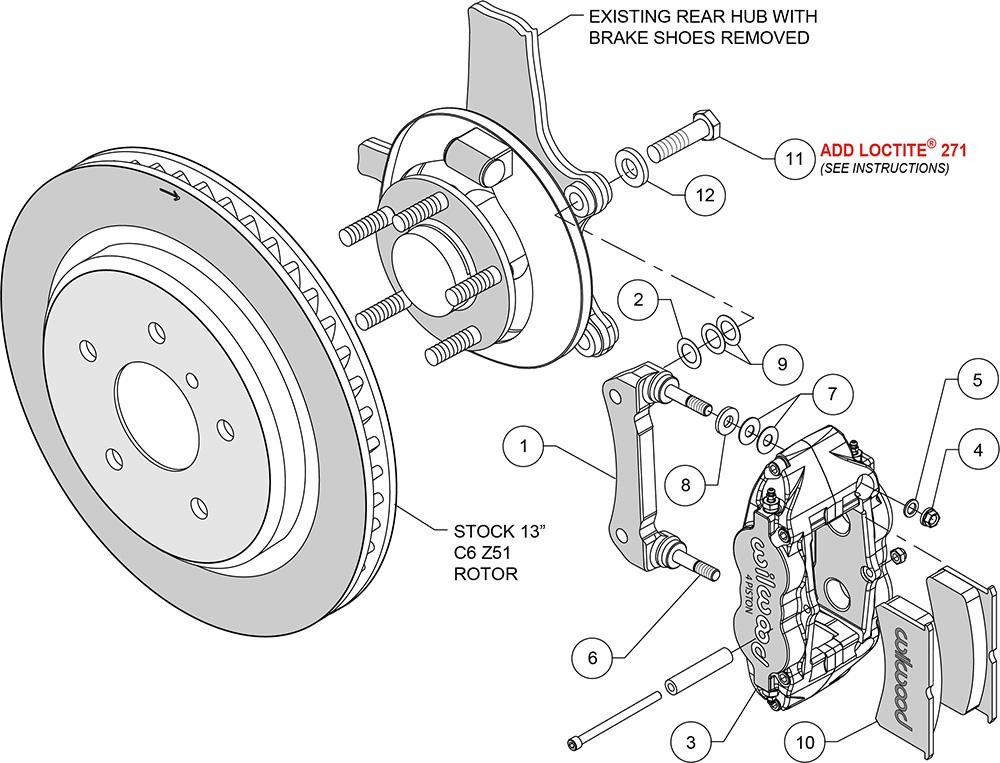 Wilwood Brakes at Rear Axle Disc Brake Kit for 2010 Chevrolet Corvette ZR1