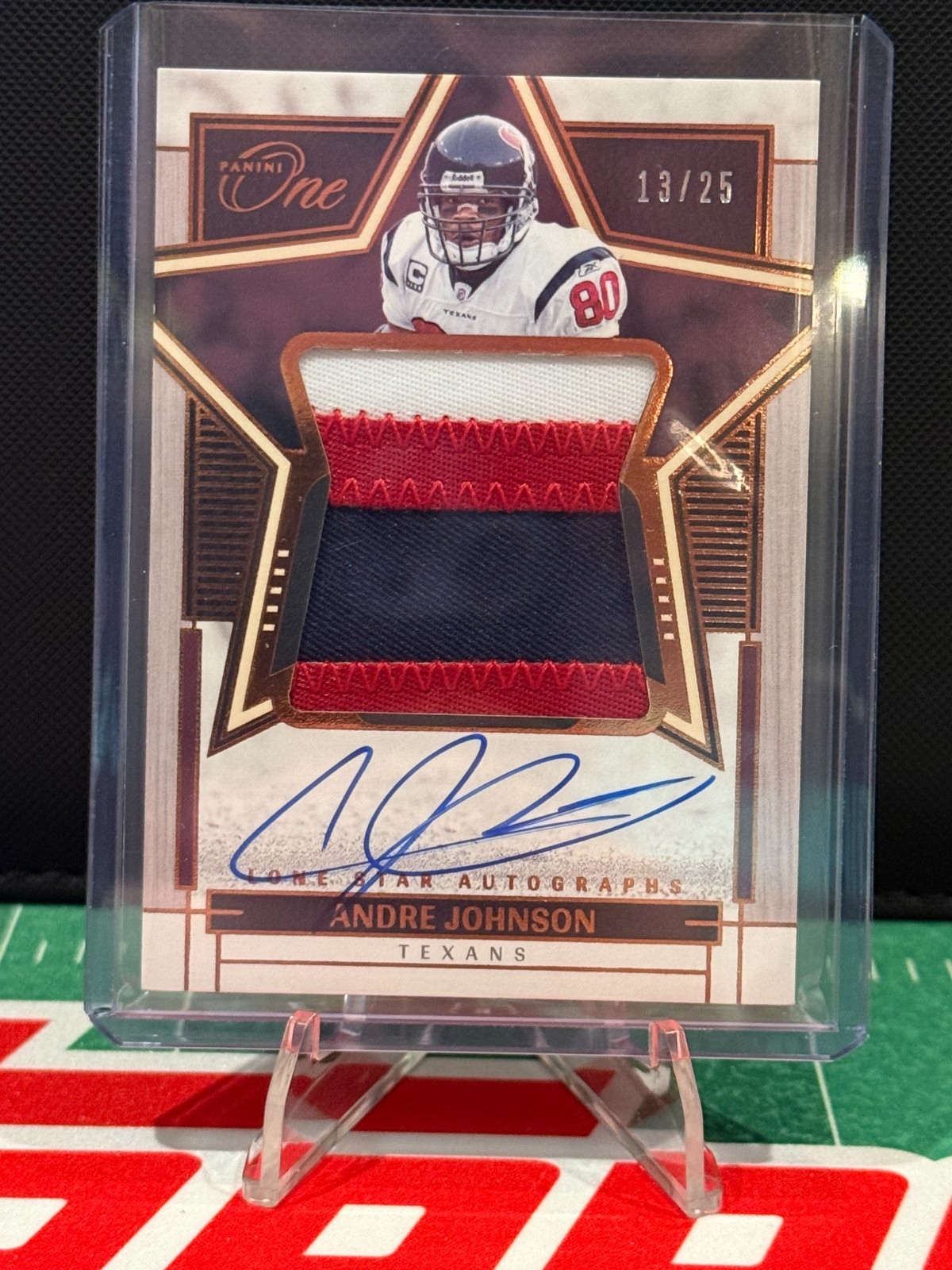 Panini 2023 One Andre Johnson Lone Star Autographs Patch Auto Texans #83 13/35