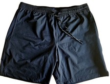 NEW Lands End Mens XL Black Swim Shorts With UPF 50 Quick Dry Built-In Boxer