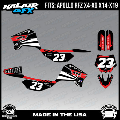 Graphics Decal Kit For Apollo RFZ X4 X5 X6, X14 to X19 FH Series - Red