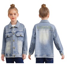 Unisex Kids Jacket Outdoor Coat Letter Embroidery Back Outerwear Tops Casual