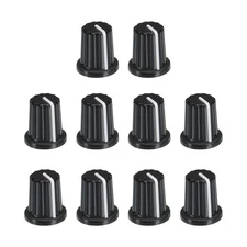 Potentiometer Control Knob ABS Guitar Knob for Bass 270 Degrees Black 10PCS