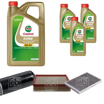 FEBI Inspektionspaket 8L Castrol EDGE Titanium FST 5W-30 LL für Audi A6 Avant