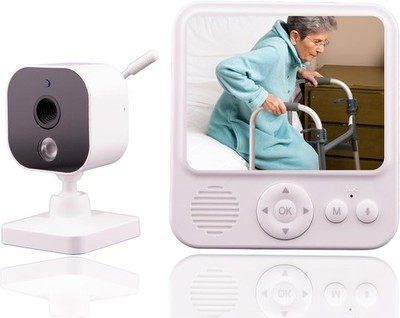 Smart Caregiver Video Monitor for Elderly Care and Caregivers, White 
