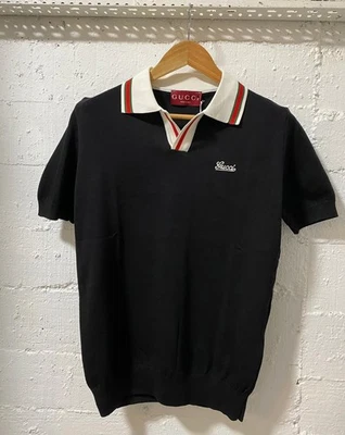 Gucci Firenze Camiseta Polo Negro Talla XXL Original - Imagen 1 de 4