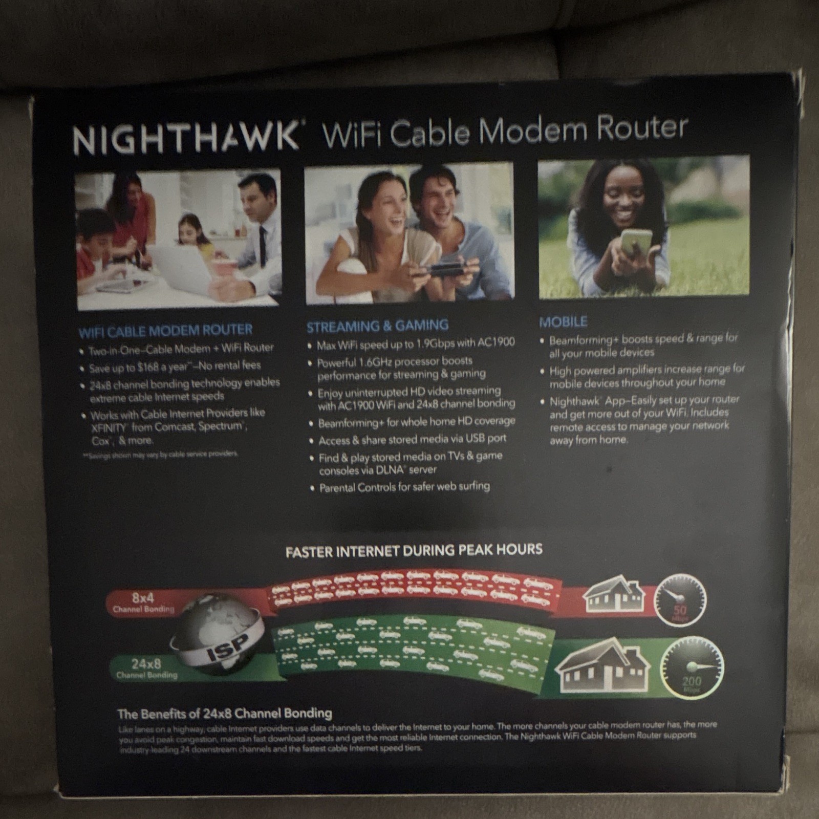 NETGEAR Nighthawk AC1900 C7000 Cable Modem Router DOCSIS 3.0 Dual-Band ...