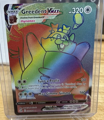 Greedent VMAX 272/264 Rainbow - Fusion Strike - Pokemon TCG, NM