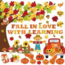 Fall Bulletin Board Decorations 120 PCS Thanksgiving Autumn Pumpkin Cutouts