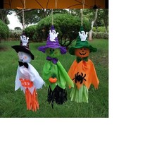Scary Halloween Ghost Windsocks Hanging Scarecrow Witches Pendants Set of 3