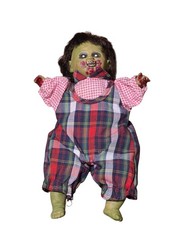Zombie Doll Pellet Body Removable Plaid Outfit 8" Long Creepy Horror Halloween