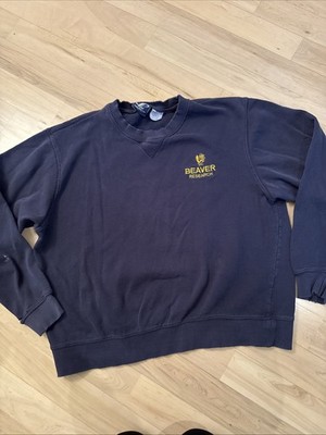 Distressed Crewneck Sweatshirt ''Beaver Research'' logo on the chest-XL