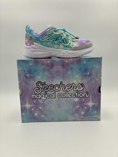 Skechers Magical Collection Light-Up Sneakers Silver/Lavender Kids Size 3