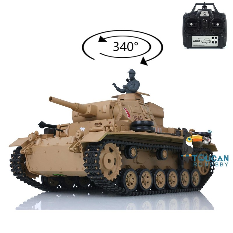Henglong 7.0 Plastic Panzer III H 3849 RTR 1/16 BB IR RC Tank Smoke Sound Light