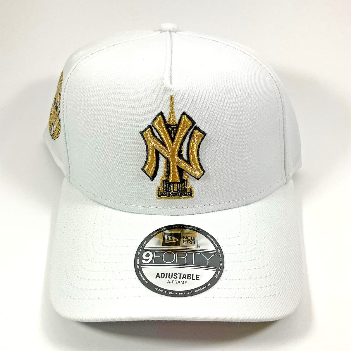New Era NY Yankees White Gold Empire Exclusive 9FORTY A-Frame