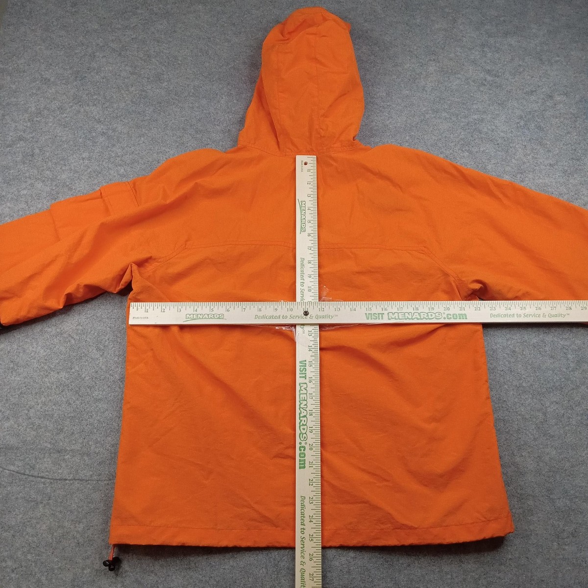 Supreme Jacket Mens Medium Orange Hooded Anorak Reflective Stripe