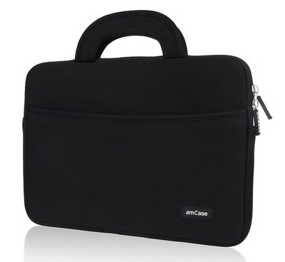 Chromebook Case (13.3'') amCase Protective Neoprene Laptop Sleeve/Bag (Black)