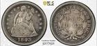 1843 PCGS XF45 Liberty Seated Dime 10c - Pretty Blue Rim Toning - Very Low Pop!