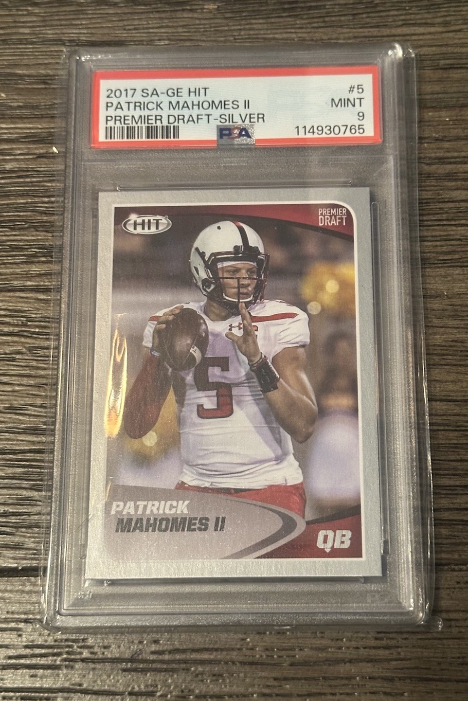 2017 PATRICK MAHOMES II HIT Sage Premier Draft SILVER #5 RC / PSA 9 🔥🔥🔥 view 1