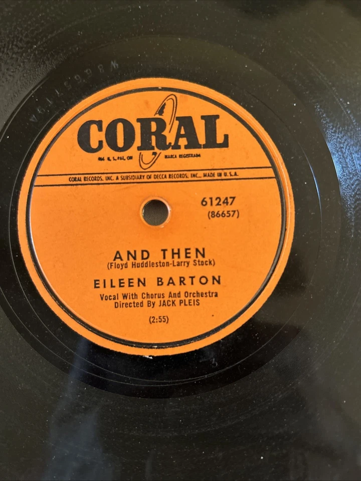 2 EILEEN BARTON 78RPM 10” Records- AND THEN/POCO LOCO IN THE COCO- Both VG - Image 3 of 4