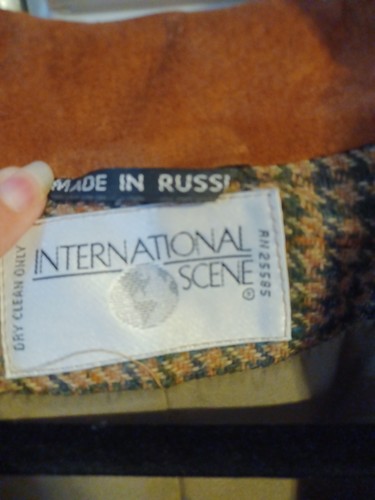 International Scene 15/16 Womens Blazer Made In Russia Tweed houndstooth - Picture 3 of 8