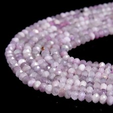Natural Kunzite Gemstone Grd AAA Micro Faceted Rondelle 4X2MM Loose Beads P115 