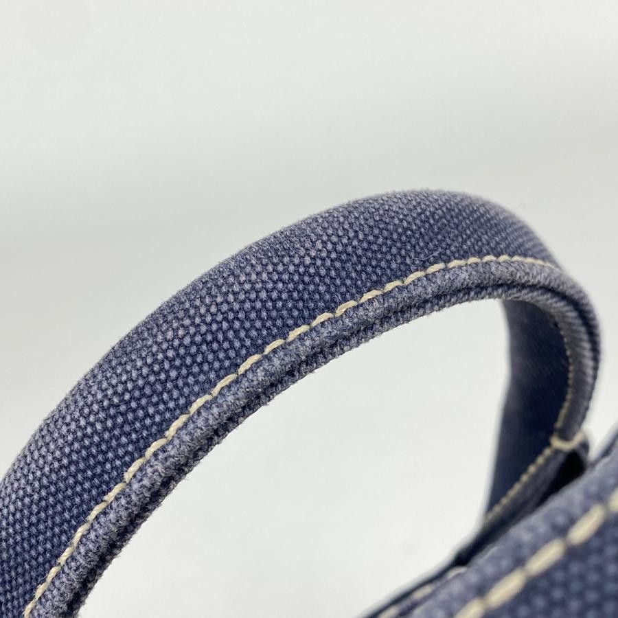 PRADA Canapa Tote 2-Way Shoulder Bag Denim Navy with Shoulder Strap #BS1771 thumbnail 7