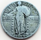 1929 Standing Liberty Quarter Dollar F/VF  US 90% Silver Coin